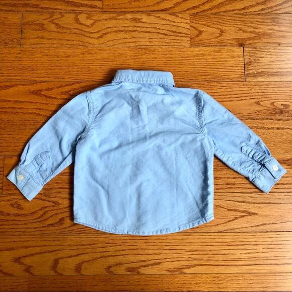 CHEROKEE Long Sleeve Button Down Blue Shirt Baby Boy Size 12 Months - Picture 4 of 5